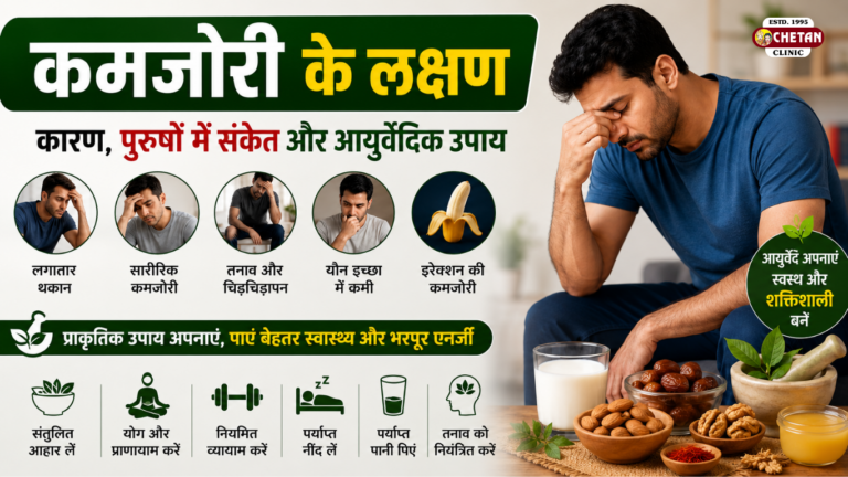 कमजोरी के लक्षण: पुरुषों में शारीरिक व यौन कमजोरी के कारण, संकेत और आयुर्वेदिक उपचार 