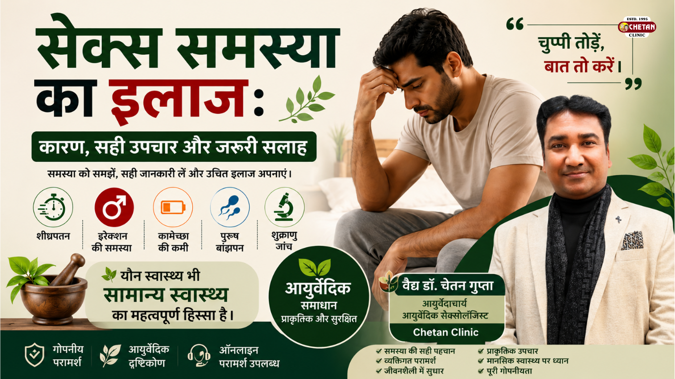 सेक्स समस्या का इलाज: कारण, सही उपचार और जरूरी सलाह | वैद्य डॉ. चेतन गुप्ता
