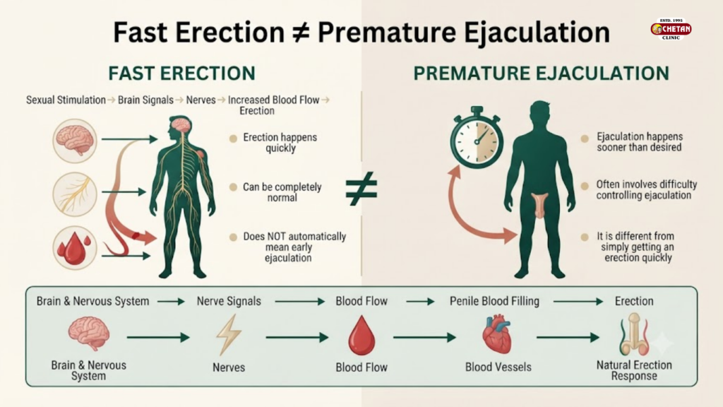 What causes a man to erect fast